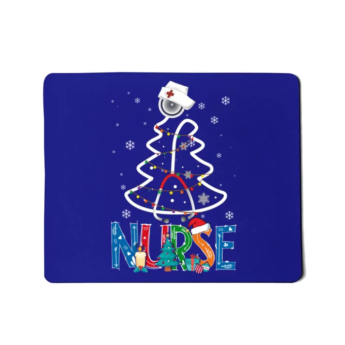 Nurse Christmas Tree Christmas Scrub Nursing Xmas Nurse Gift Mousepad