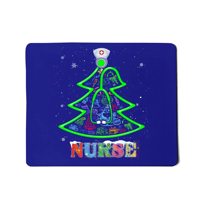 Nurse Christmas Tree Stethoscope Rn Lpn Scrub Nursing X Mas Funny Gift Mousepad