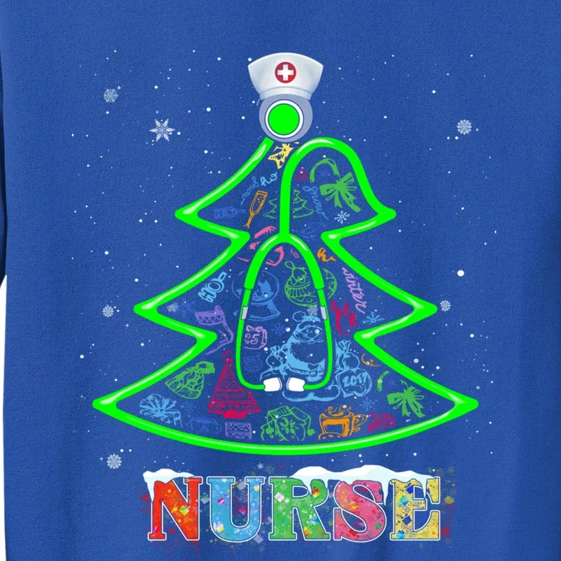 Nurse Christmas Tree Stethoscope Rn Lpn Scrub Nursing X Mas Funny Gift Tall Sweatshirt