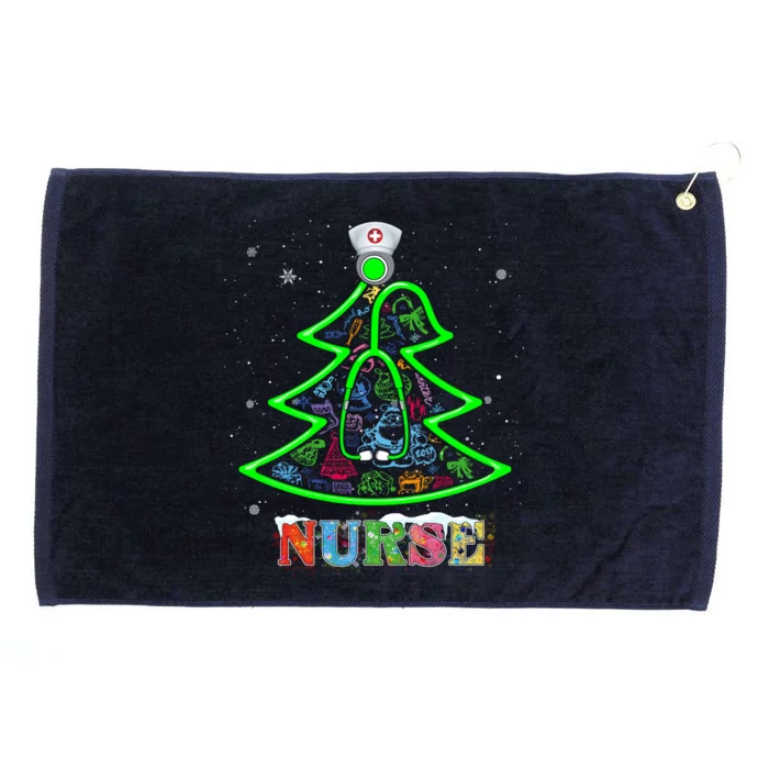 Nurse Christmas Tree Stethoscope Rn Lpn Scrub Nursing X Mas Funny Gift Grommeted Golf Towel