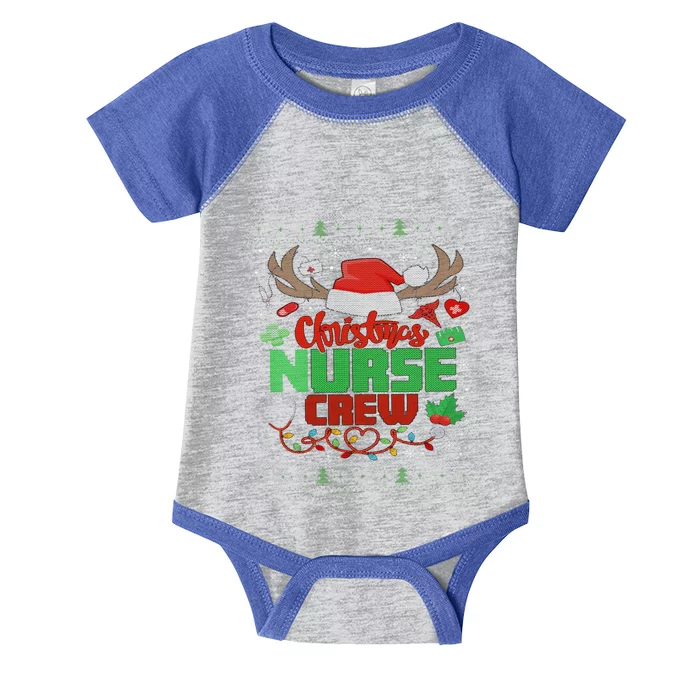 Nurse Crew Ugly Nurse Christmas Santa Hat Reindeer Great Gift Infant Baby Jersey Bodysuit