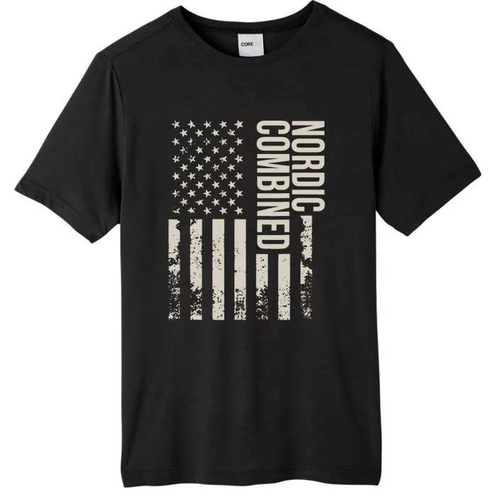 Nordic Combined Us Flag Retro ChromaSoft Performance T-Shirt