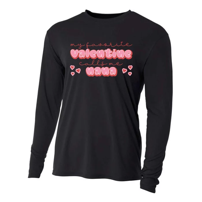 Nana Cute Valentines For Grandma Cooling Performance Long Sleeve Crew