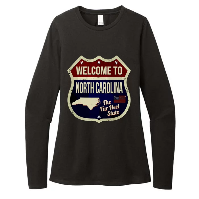 North Carolina Vintage Metal Road Sign Logo Womens CVC Long Sleeve Shirt