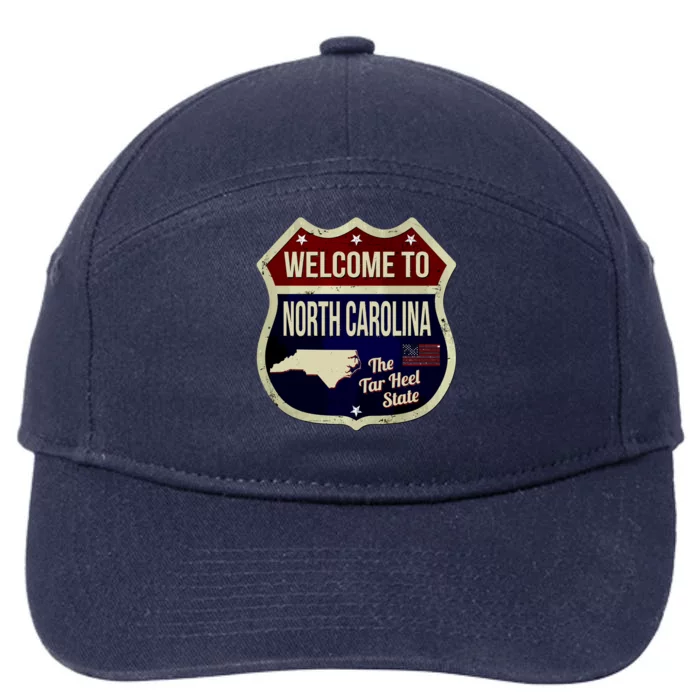 North Carolina Vintage Metal Road Sign Logo 7-Panel Snapback Hat