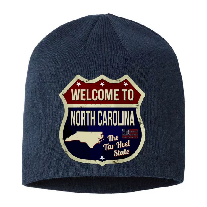 North Carolina Vintage Metal Road Sign Logo 8 1/2in Sustainable Knit Beanie