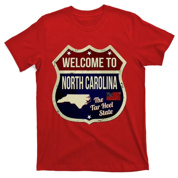 North Carolina Vintage Metal Road Sign Logo T-Shirt