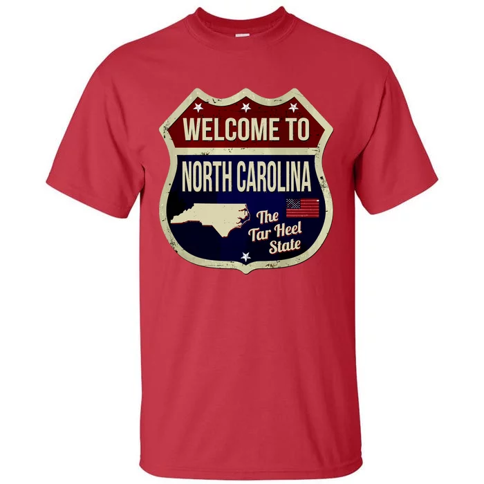 North Carolina Vintage Metal Road Sign Logo Tall T-Shirt