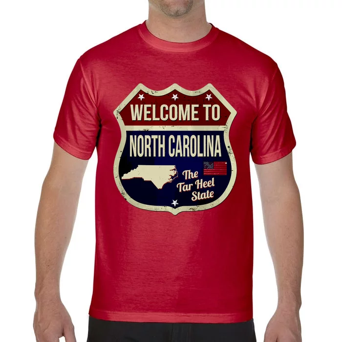 North Carolina Vintage Metal Road Sign Logo Comfort Colors T-Shirt