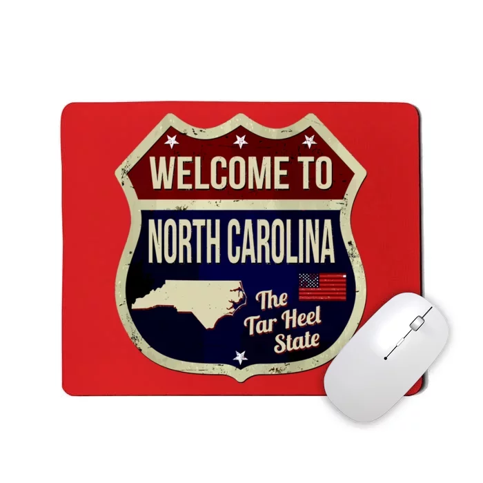 North Carolina Vintage Metal Road Sign Logo Mousepad