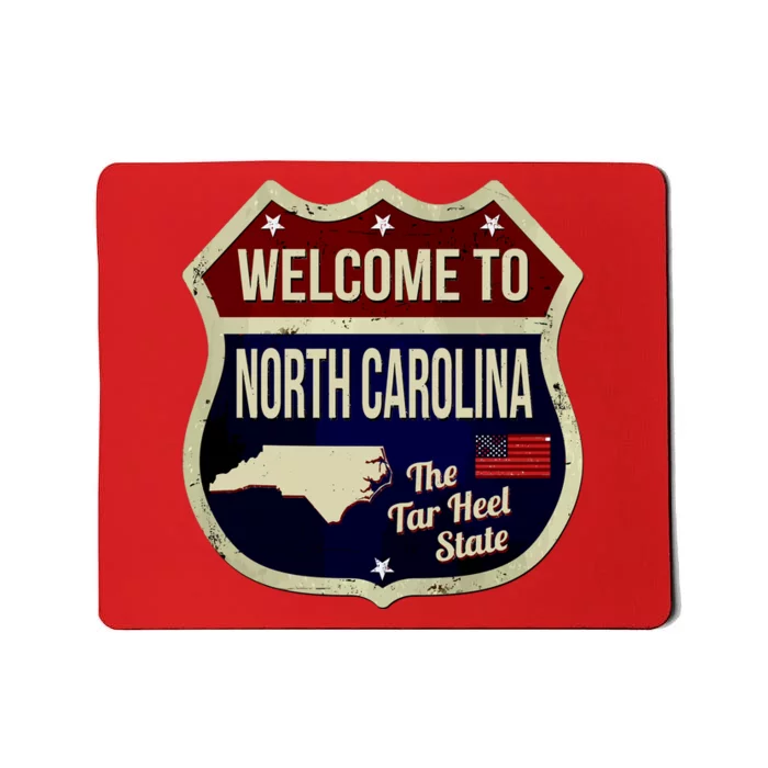 North Carolina Vintage Metal Road Sign Logo Mousepad