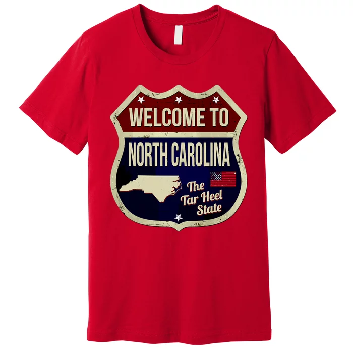 North Carolina Vintage Metal Road Sign Logo Premium T-Shirt