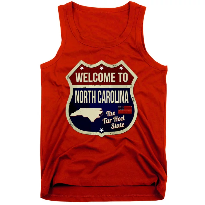 North Carolina Vintage Metal Road Sign Logo Tank Top