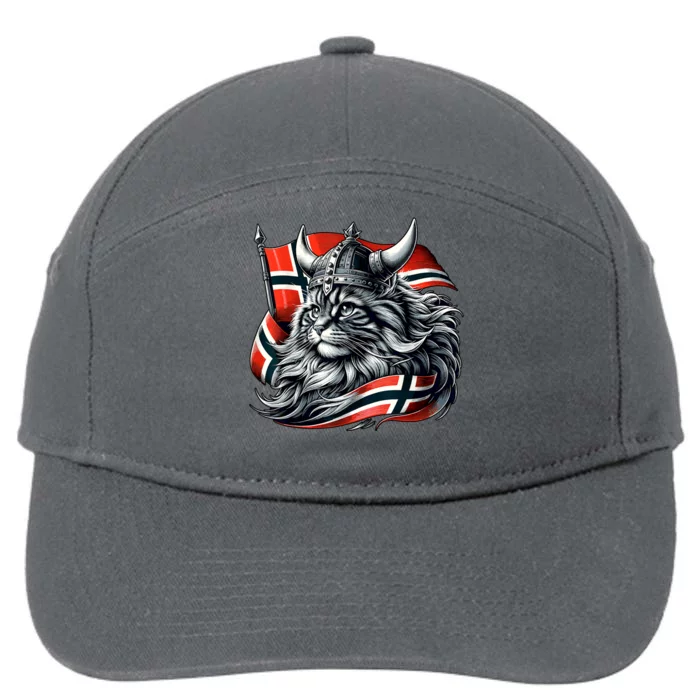 Norwegian Cat Viking Norway Flag 7-Panel Snapback Hat