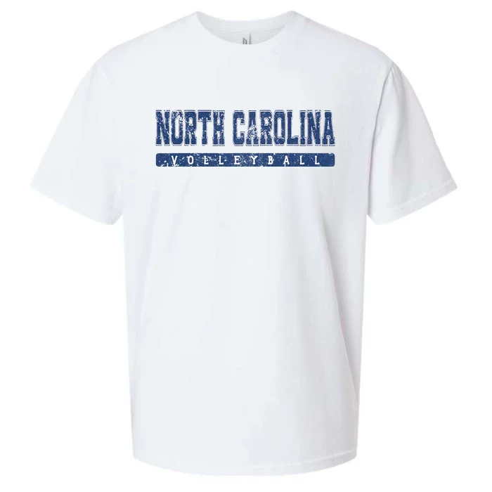 North Carolina Volleyball Blue Vintage Text Sueded Cloud Jersey T-Shirt