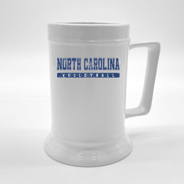 North Carolina Volleyball Blue Vintage Text Front & Back Beer Stein