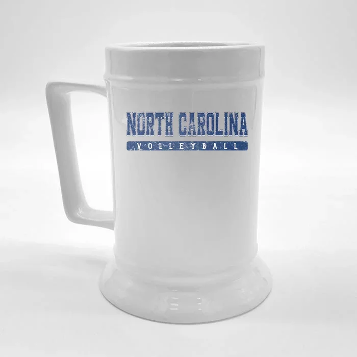 North Carolina Volleyball Blue Vintage Text Front & Back Beer Stein