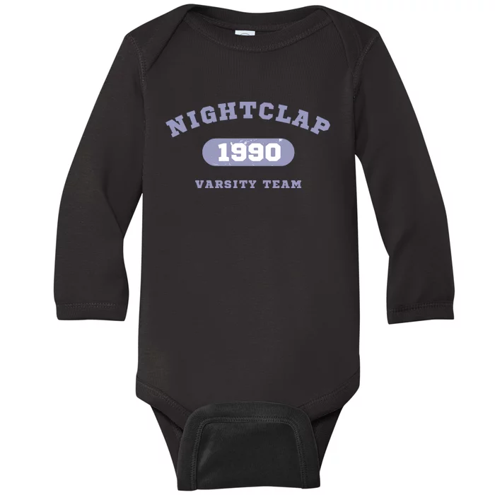 Night Clap Varsity Team Baby Long Sleeve Bodysuit