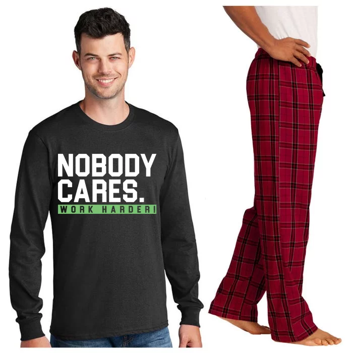 Nobody Cares Work Harder Long Sleeve Pajama Set