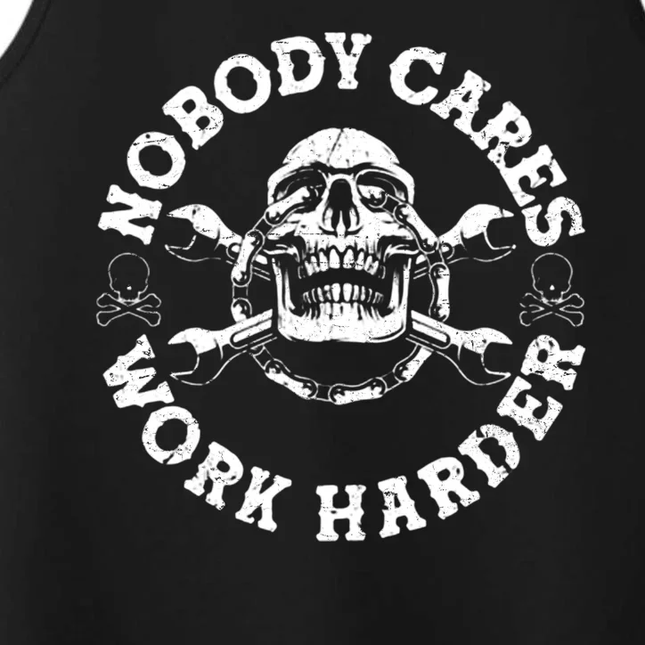 Nobody Cares Work Harder Skull Performance Tank