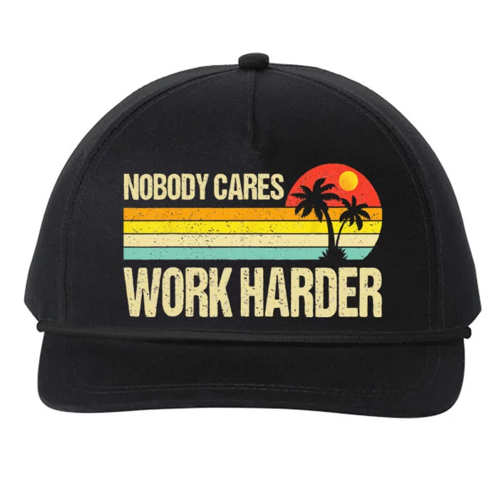 Nobody Cares Work Harder Motivational Fitness Workout Gym Snapback Five-Panel Rope Hat