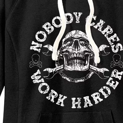 Nobody Cares Work Harder Skull Mechanic Engineer Women's Fleece Hoodie