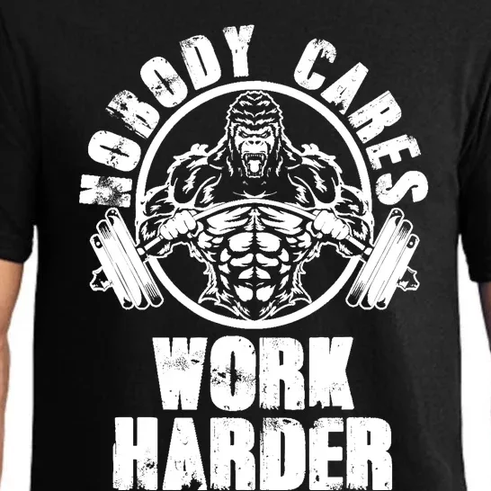 Nobody Cares Work Harder Motivational Fitness Gym Workout Pajama Set