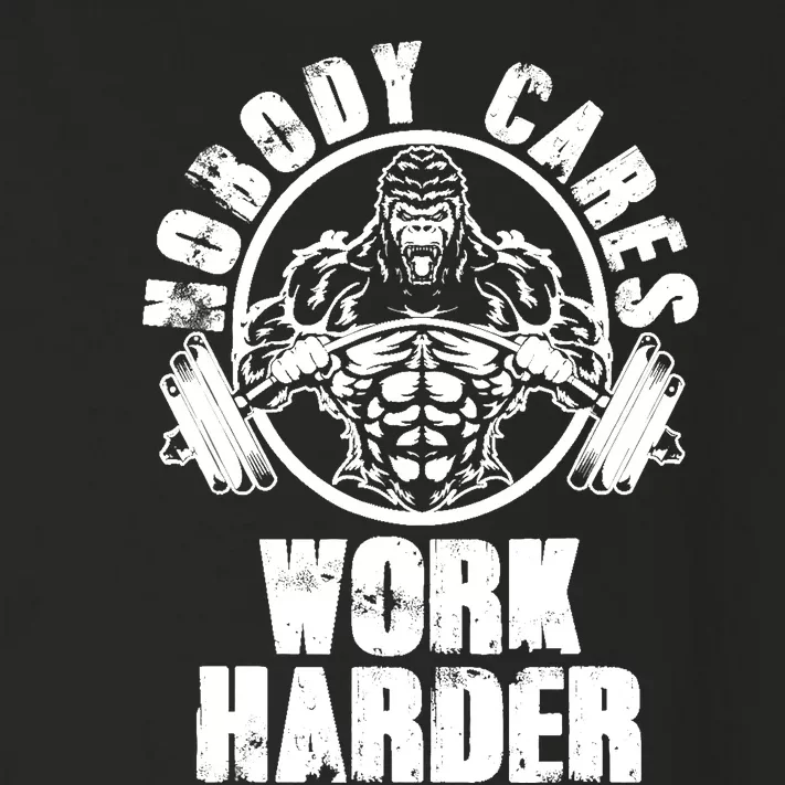 Nobody Cares Work Harder Motivational Fitness Gym Workout Toddler Long Sleeve Shirt