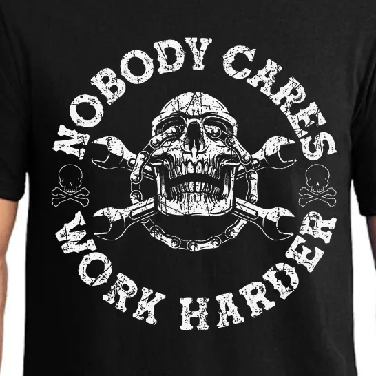 Nobody Cares Work Harder Skull Mechanic Engineer Pajama Set