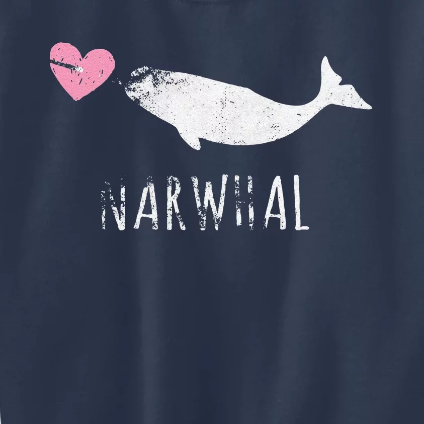 Narwhal Cute Whale Sea Ocean Love Kids Sweatshirt