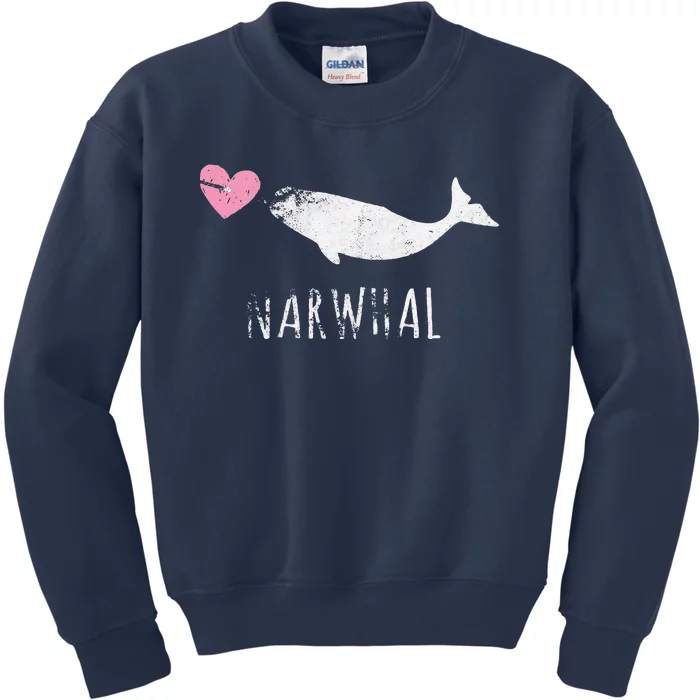 Narwhal Cute Whale Sea Ocean Love Kids Sweatshirt