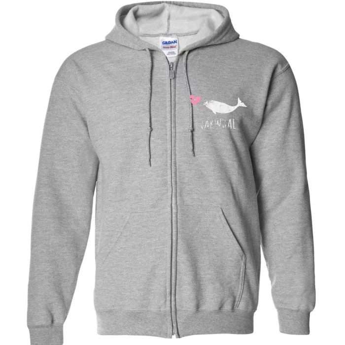 Narwhal Cute Whale Sea Ocean Love Full Zip Hoodie