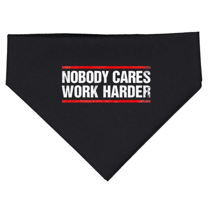 Nobody Cares Work Harder Fitness Workout Gym USA-Made Doggie Bandana