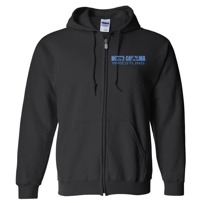 North Carolina Wrestling The Tarheel State Wrestler Full Zip Hoodie