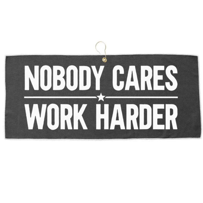 Nobody Cares Work Harder Large Microfiber Waffle Golf Towel