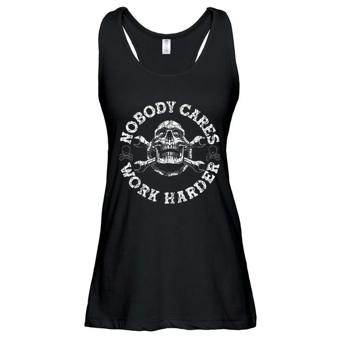 Nobody Cares Work Harder Skull Mechanic Engineer Ladies Essential Flowy Tank