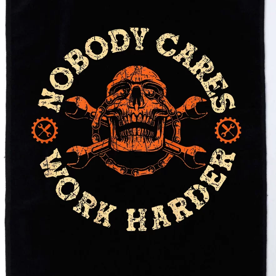 Nobody Cares Work Harder Skull Mechanic Engineer Platinum Collection Golf Towel