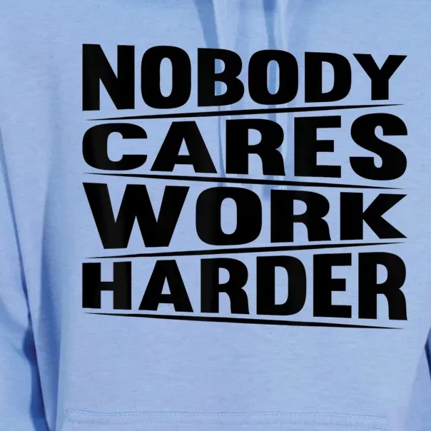 Nobody Cares Work Harder Gym Fitness Workout Motivation Unisex Surf Hoodie