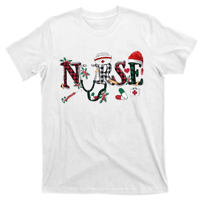 Nurse Christmas Wo Nurse Life Cute Xmas Nursing Gifts T-Shirt