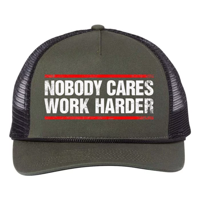 Nobody Cares Work Harder Fitness Workout Gym Retro Rope Trucker Hat Cap