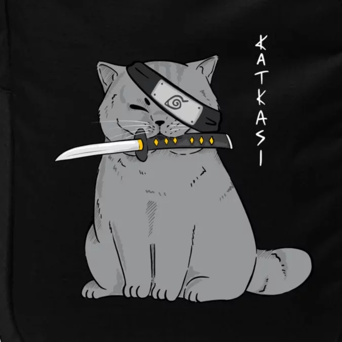 Ninja Cat With Samurai Sword In Mouth Impact Tech Backpack