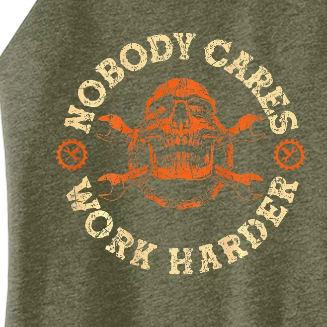 Nobody Cares Work Harder Women’s Perfect Tri Rocker Tank