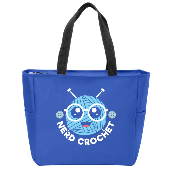 Nerd Crochet Yarn Collector Crocheting Knitting Crafty Gift Zip Tote Bag