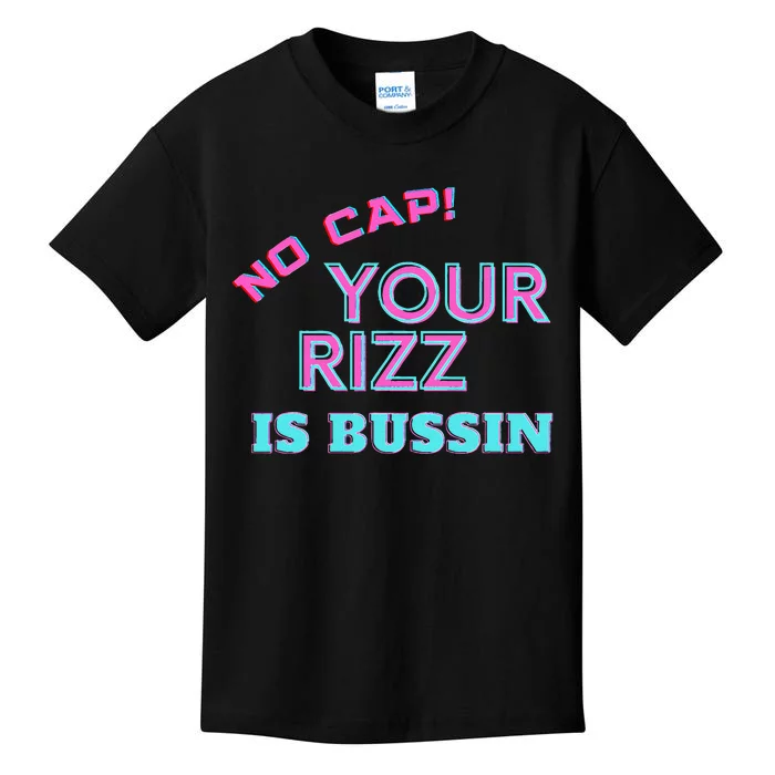 No Cap Your Rizz Is Bussin Meme Apparel Kids T-Shirt