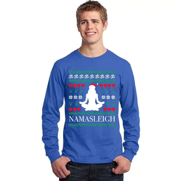 Namasleigh Christmas Yoga Om Namaste Yogi Festive Meaningful Gift Tall Long Sleeve T-Shirt