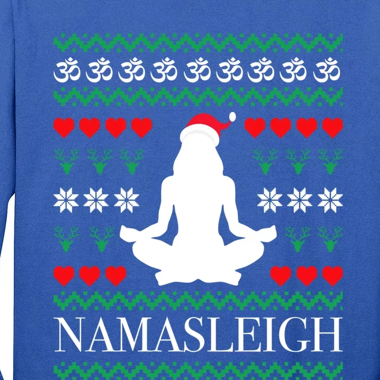 Namasleigh Christmas Yoga Om Namaste Yogi Festive Meaningful Gift Tall Long Sleeve T-Shirt