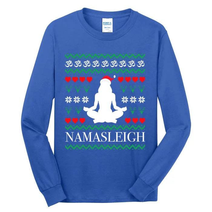 Namasleigh Christmas Yoga Om Namaste Yogi Festive Meaningful Gift Tall Long Sleeve T-Shirt