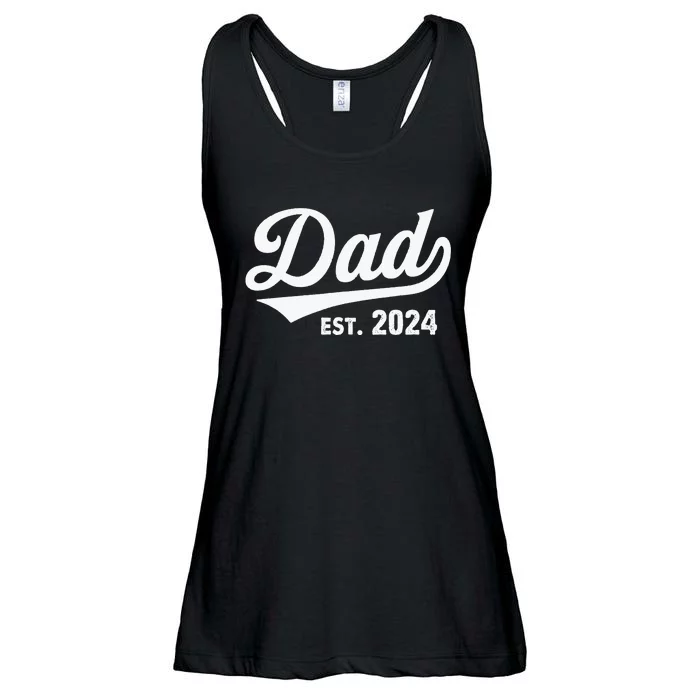 New Dad 1st Time Dad Est 2024 Promoted To Daddy Ladies Essential Flowy Tank