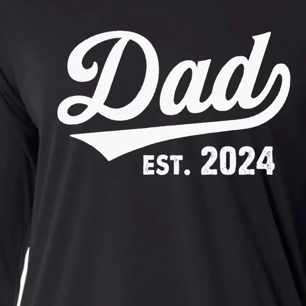 New Dad 1st Time Dad Est 2024 Promoted To Daddy Cooling Performance Long Sleeve Crew