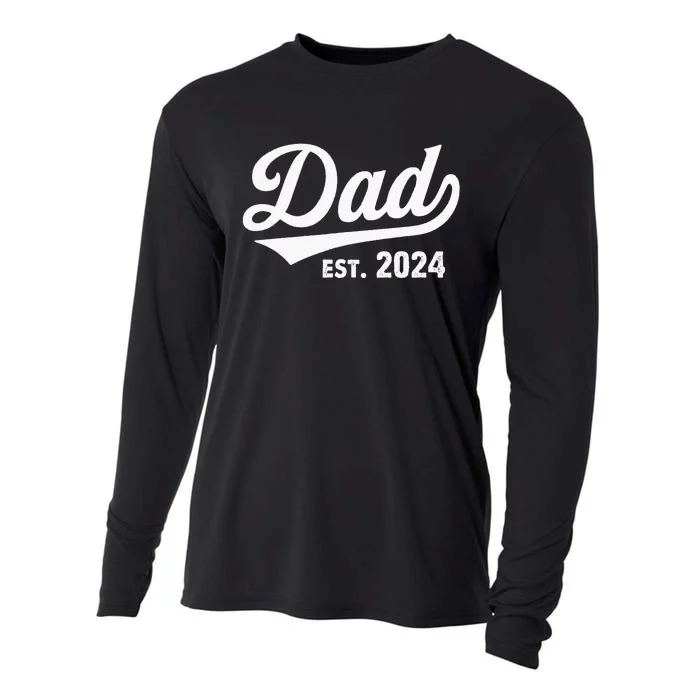 New Dad 1st Time Dad Est 2024 Promoted To Daddy Cooling Performance Long Sleeve Crew